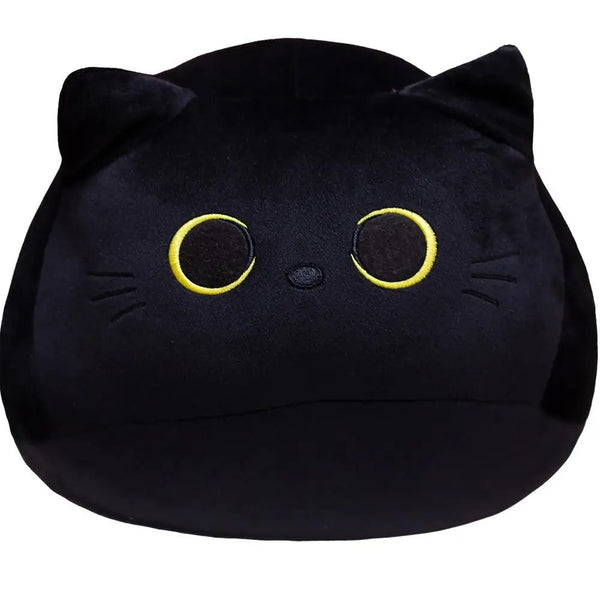 25cm Kawaii Black Cat Plush Toy – Soft Stuffed Animal Pillow