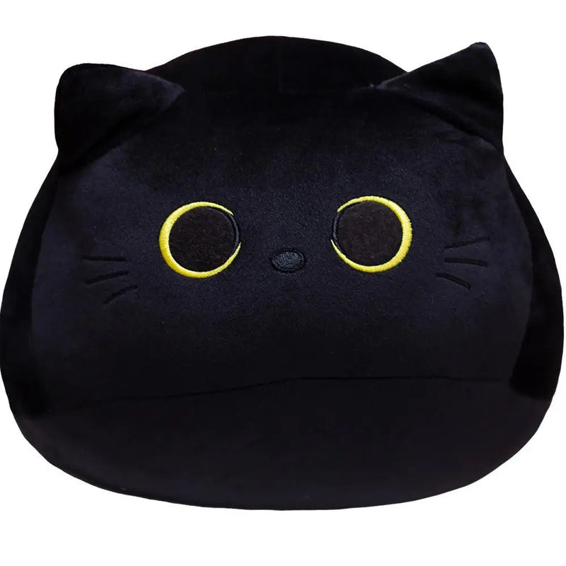 25cm Kawaii Black Cat Plush Toy – Soft Stuffed Animal Pillow