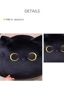 25cm Kawaii Black Cat Plush Toy – Soft Stuffed Animal Pillow
