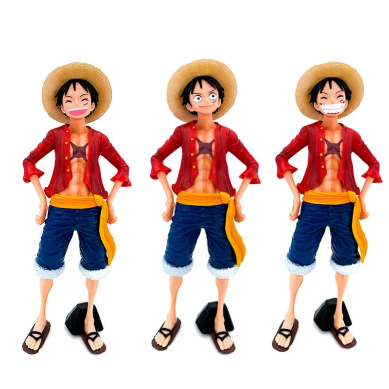 28cm One Piece Luffy Action Figure – 3 Interchangeable Faces