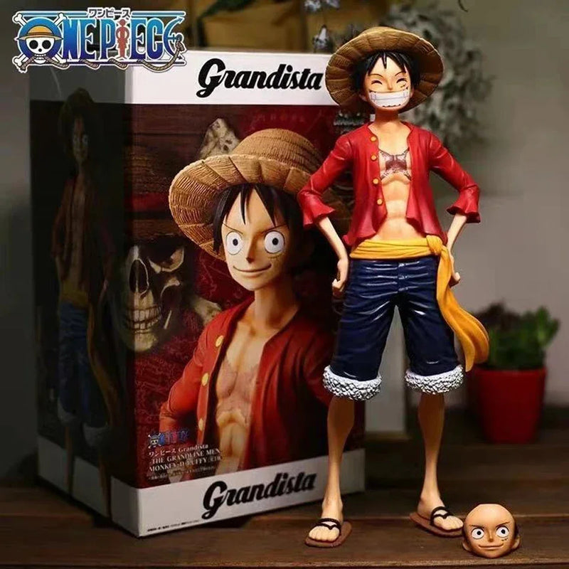 28cm One Piece Luffy Action Figure – 3 Interchangeable Faces